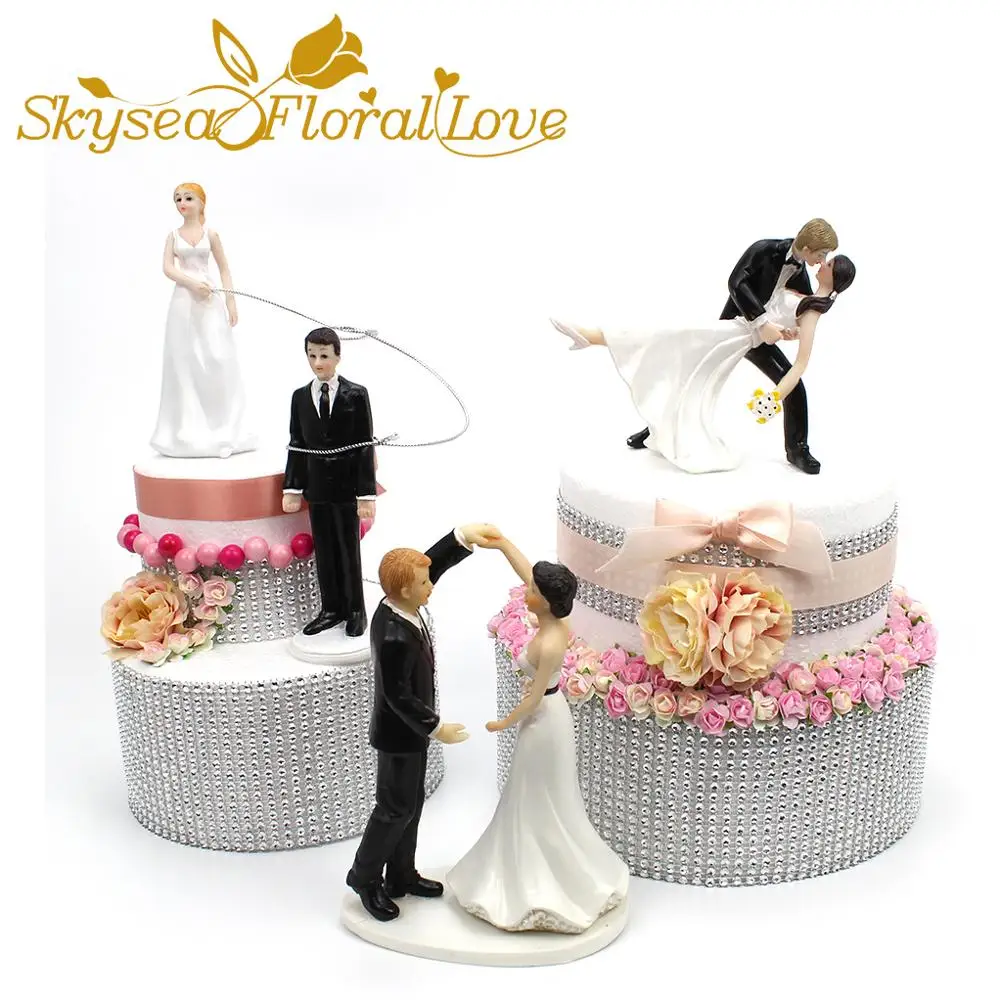Romantic Love Wedding Cake Candle Bride Bridegroom Shape Decors Gift Pure White 