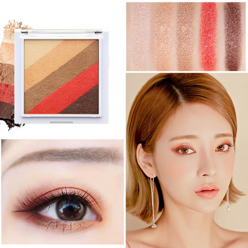 Manooby Eyeshadow Palette Milk Tea Color Makeup 5 Colors Pressed Eye