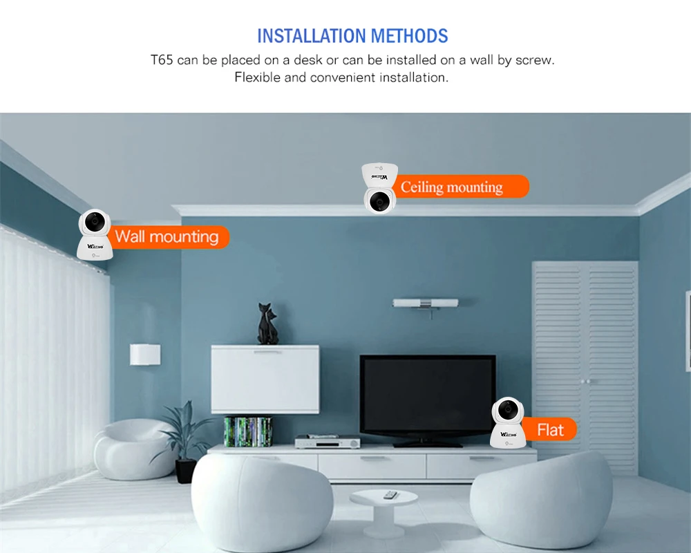 Wistino CCTV WiFi IP Camera HD 1080P Mini Wireless Video Baby Monitor P2P Indoor Security Smart Home IR Night Vision H2.265 V380 (12)