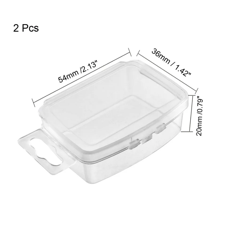 Uxcell 2 piezas PP claro blanco 90x60x30mm 88x60x20mm x 54 x caja de almacenamiento de componentes de 36x20mm 73x53x30mm para almacenar Chips IC, las uñas