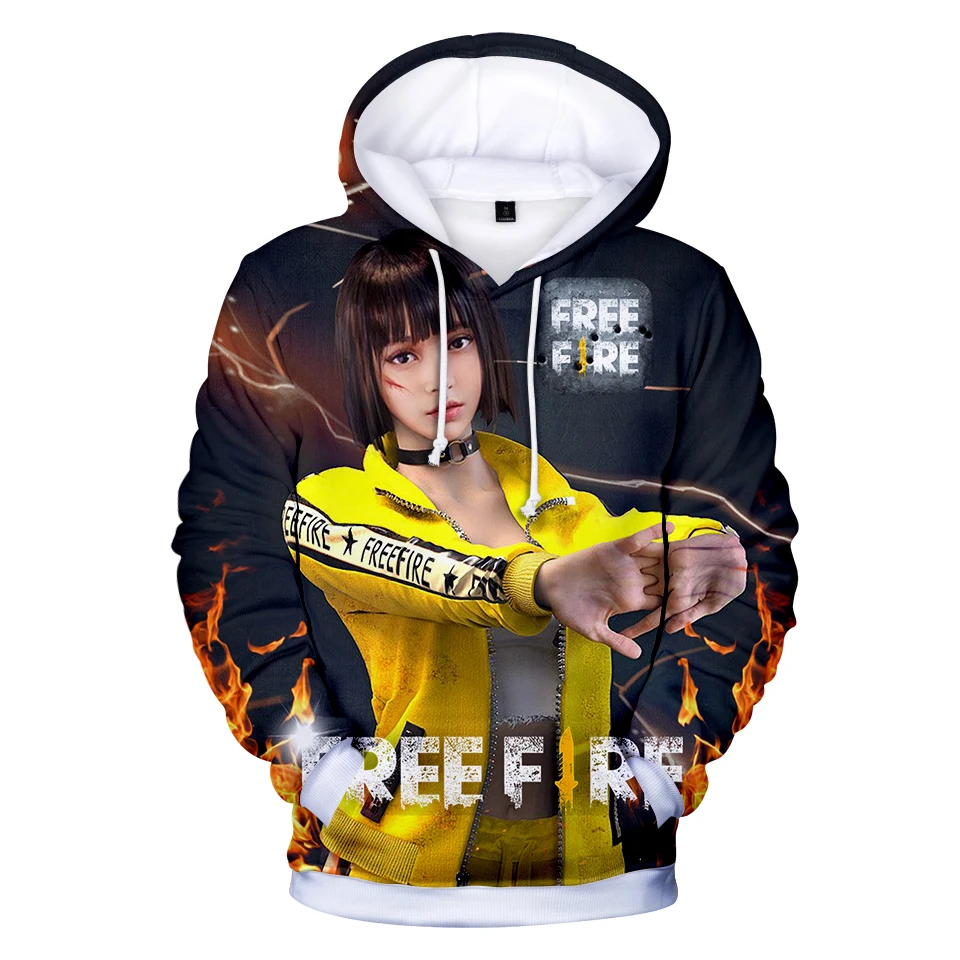  3D Free Fire Hoodies Sweatshirt Casual Hip Hop Capless Outweaar Long Sleeve Sweatshirt Winter Kpop 