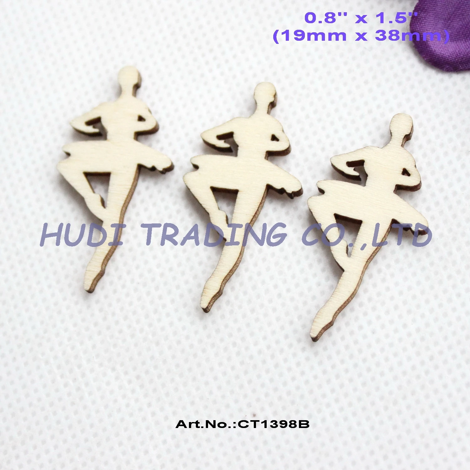 

(100pcs/lot) 38mm Natural Blank Wooden Ballet Wood Ballerina Crafts 1.5"- CT1398B