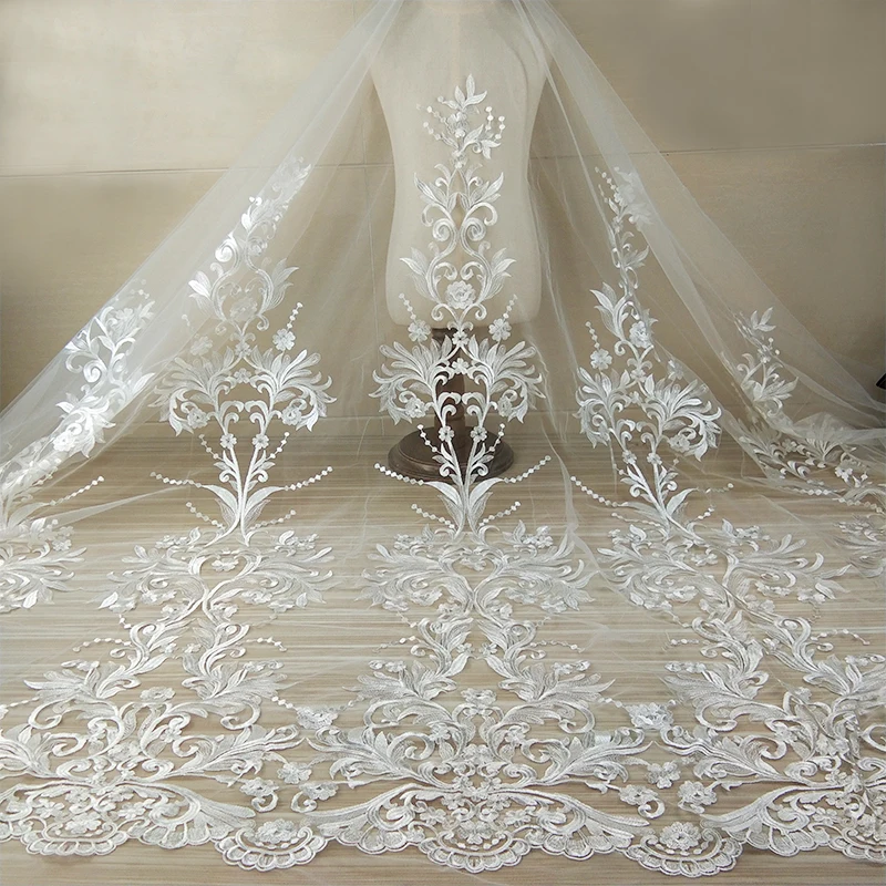 

2yards/lot High Quality Embroidery French Mesh Lace African Fashion Lace Fabric for Wedding Dress/Bridal Dress/Evening Dress