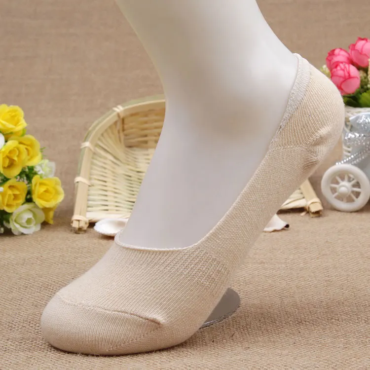 6 шт. = 3 пар/лот бамбуковое волокно хлопок противоскользящие женские носки весна лето невидимые лодочки женские носки sox - Цвет: 3 skin