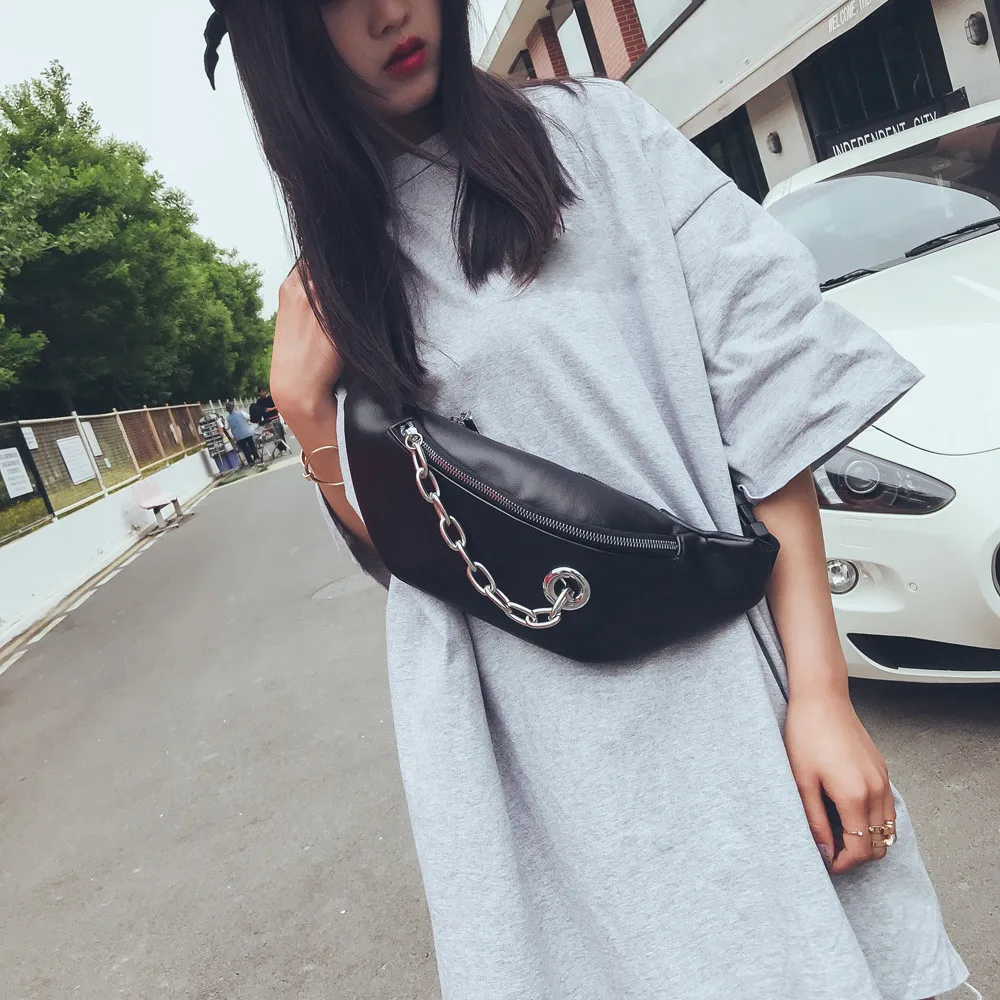 

Fashion Women Pure Color Leather Messenger Bag Shoulder Bag Chest Bag Money Phone Travel Handy Fanny Multi-function
