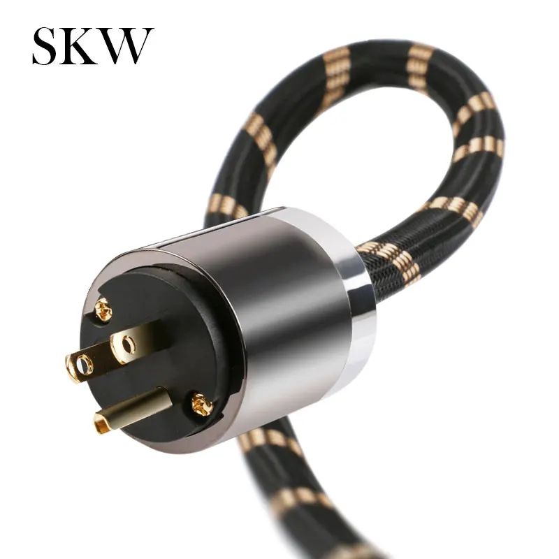 US $122.40 SKW HIFI Power Cord With USEU Type Plug 6N OCC Power Cable 1M15M2M3M For Power Filter Turntable Amplifier CD Player DAC
