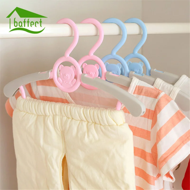 5pcs Plastic Hangers Children Toddler Baby Clothes Organizer Retractable Hanger 