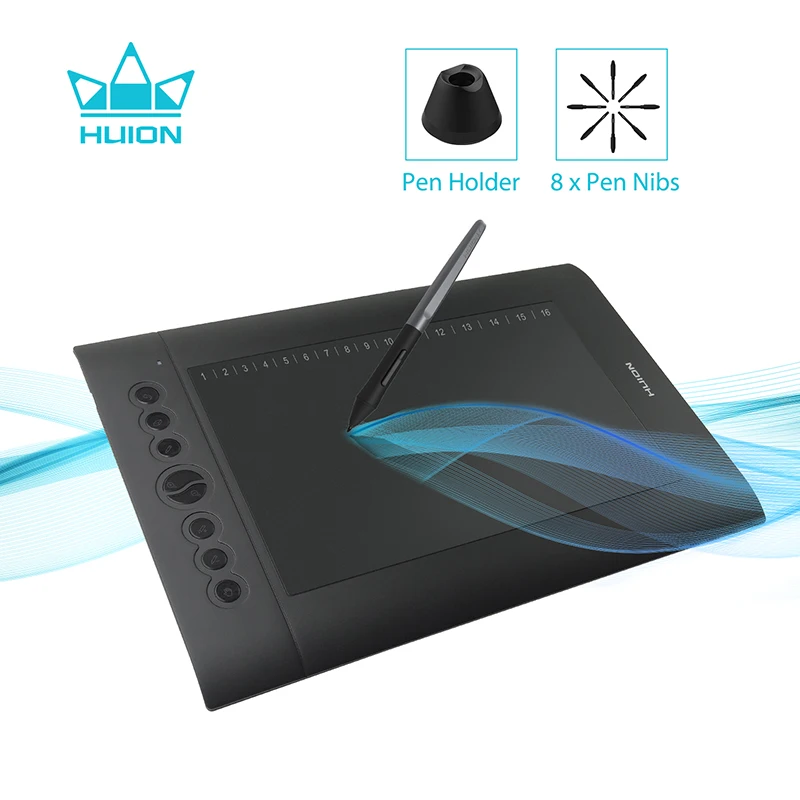 Huion H610 PRO V2 gráfico Digital tabletas artista diseñador dibujo tableta función de inclinación de la batería-pluma gratis tabletas para ganar y Mac - 1