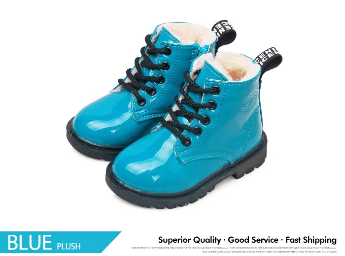 New 2017 Winter Children Shoes PU Leather Waterproof Martin Boots Kids Snow Boots Brand Girls Boys Rubber Boots Fashion Sneakers (15)