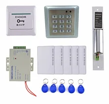 8618 Waterproof RFID 125KHz Keypad Access Control Security System Full Kit Set + Electric Bolt Lock For House / Office