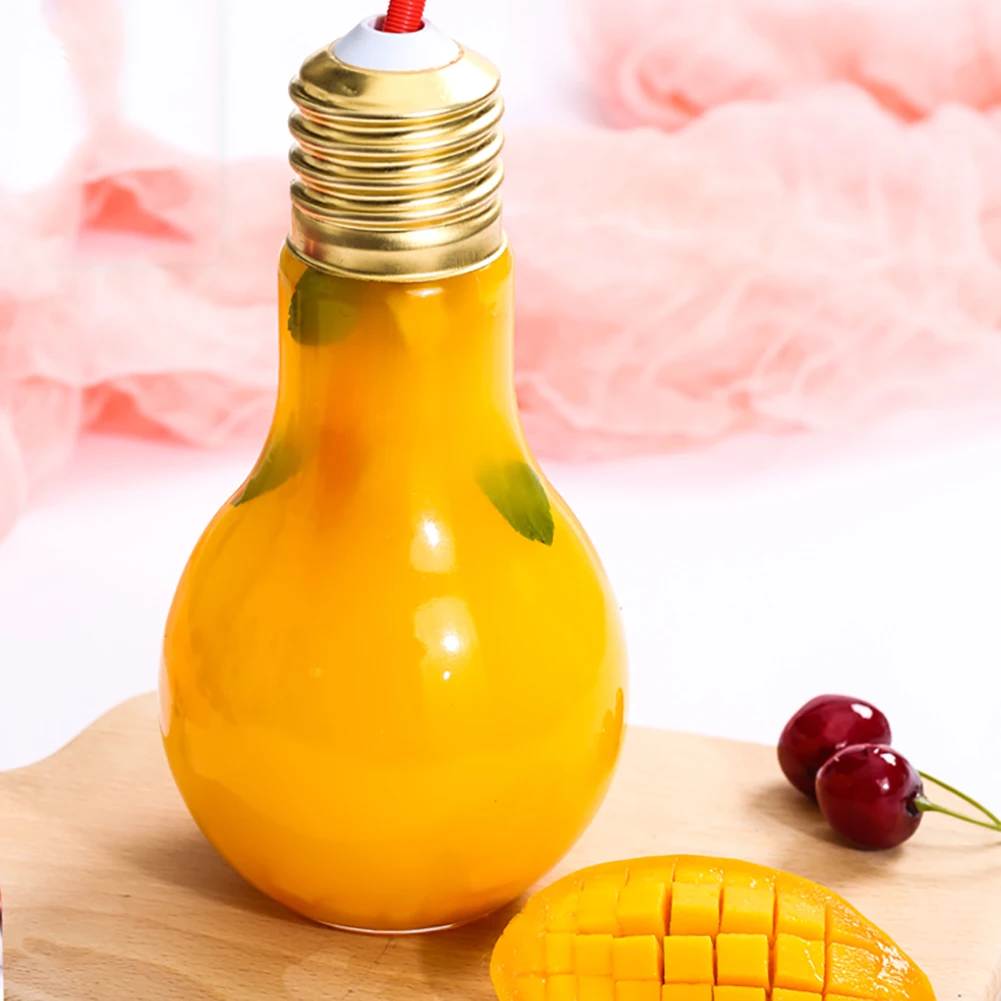 Инновационная лампочка бутылки для фруктового сока высокого качества портативная Милая соковыжималка бутылка для молочной воды Красочный светодиодный Питьевая Посуда