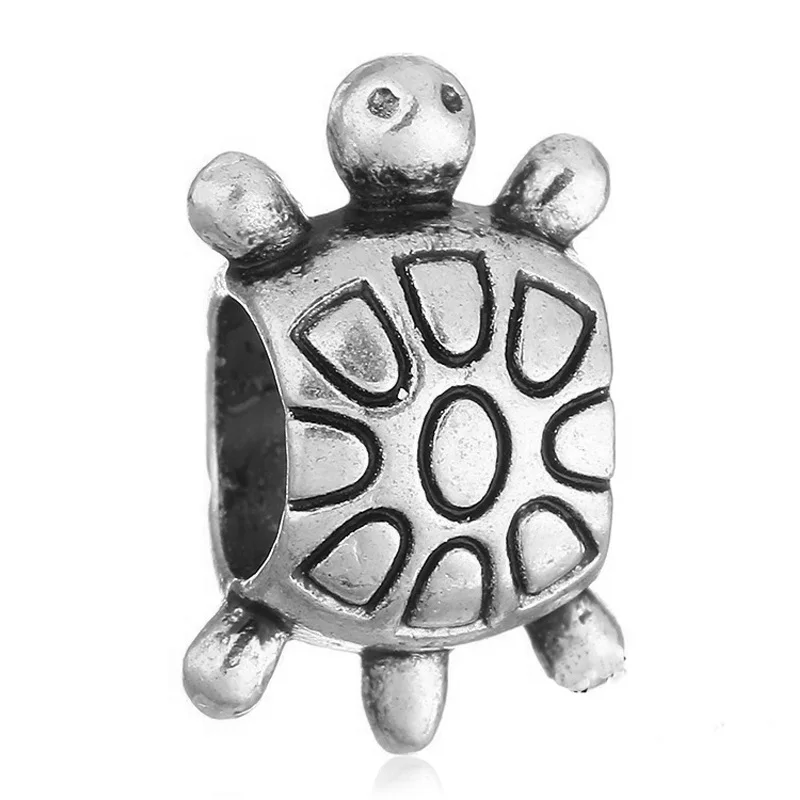 tortoise 45 стильных европейских серебряных сплавов бусинки с большими отверстиями подходят к оригиналу Pandora талисманы Браслет безделушка ювелирные изделия для женщин - Цвет: tortoise