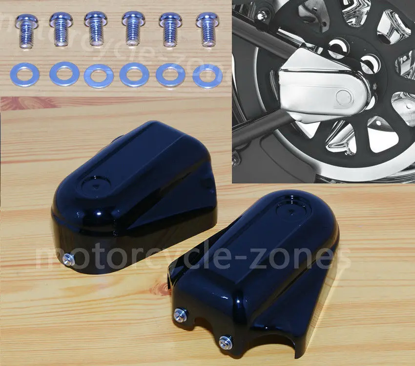 

Black Motorcycle Bar Shield Rear Axle Covers Swingarm Cap For Harley Softail FLSTC FLSTN 08 - Up