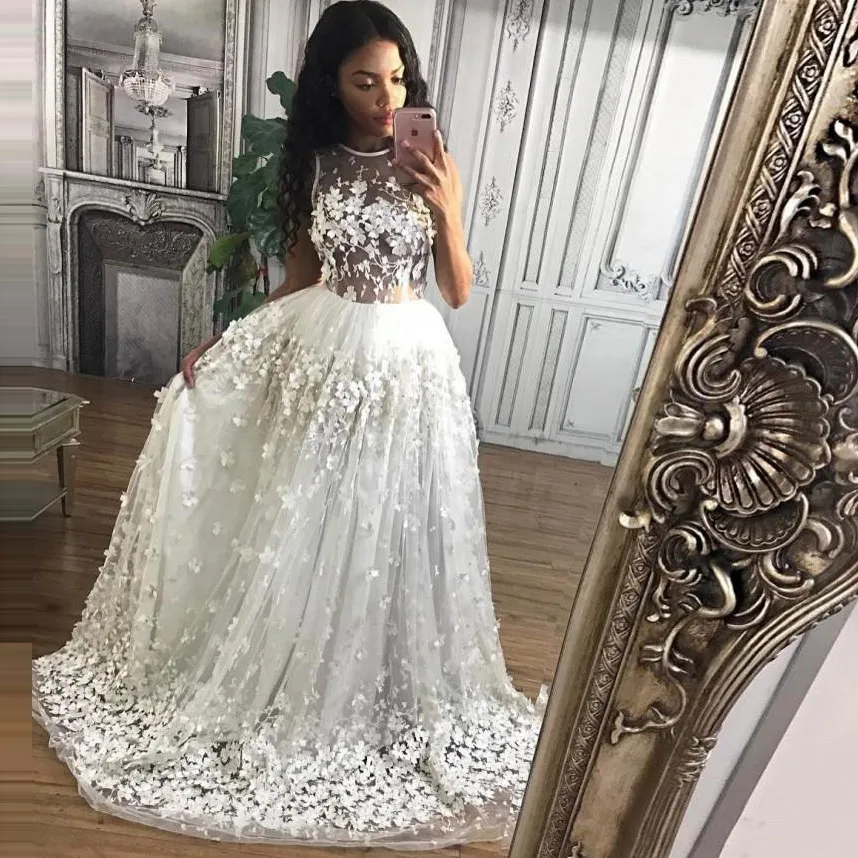 Изящное длинное платье вечерние платья Robe de mariée Цветочные Вечерние