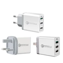 QC3.0 5V 3A быстрое настенное зарядное устройство с 3 usb-портами EU/UK вилка адаптер для зарядки для iPhone samsung iPad Tablet