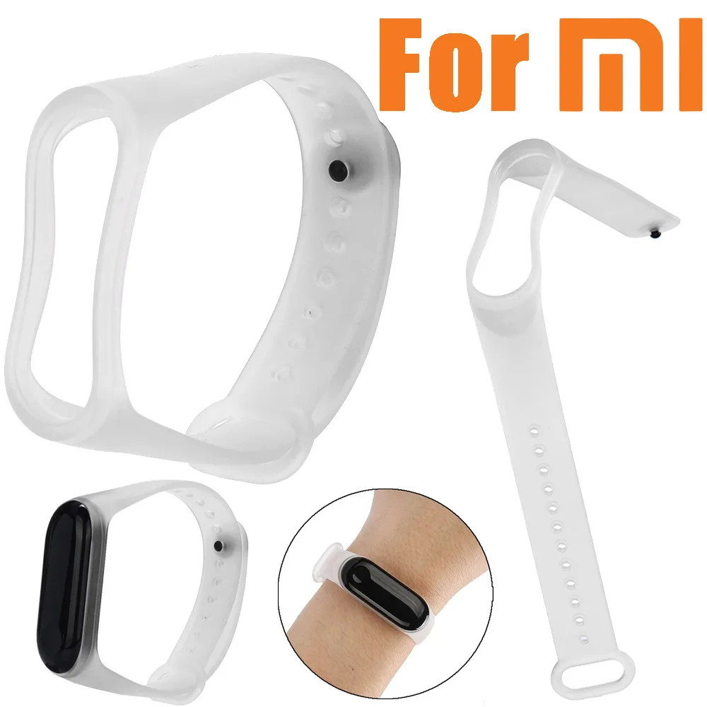 Ремешок для часов Xiaomi Mi band 3 прозрачный мягкий силиконовый сменный ремешок Band jl.
