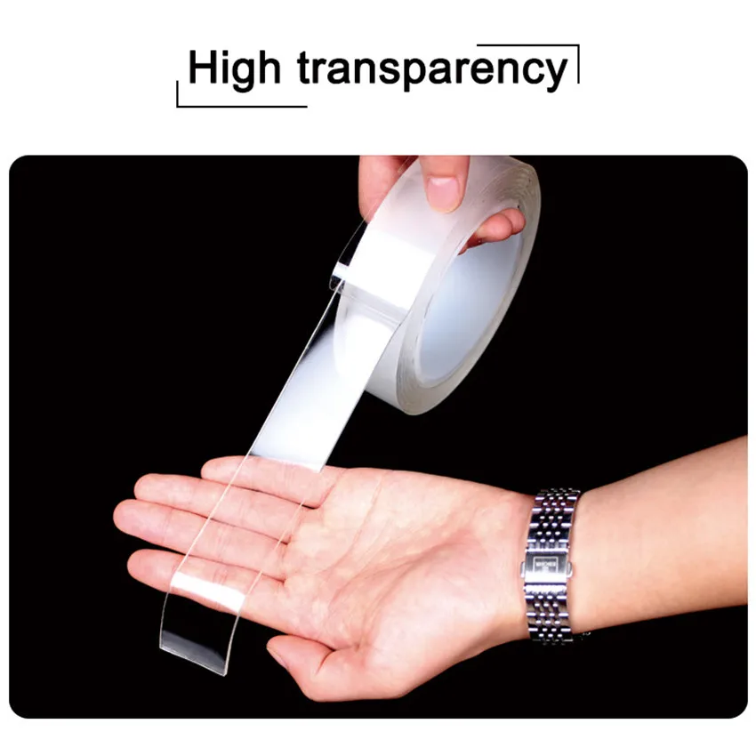 

Double-sided Grip Tape Traceless Washable Adhesive Nano Invisible Gel Tapes Washable and Reusable