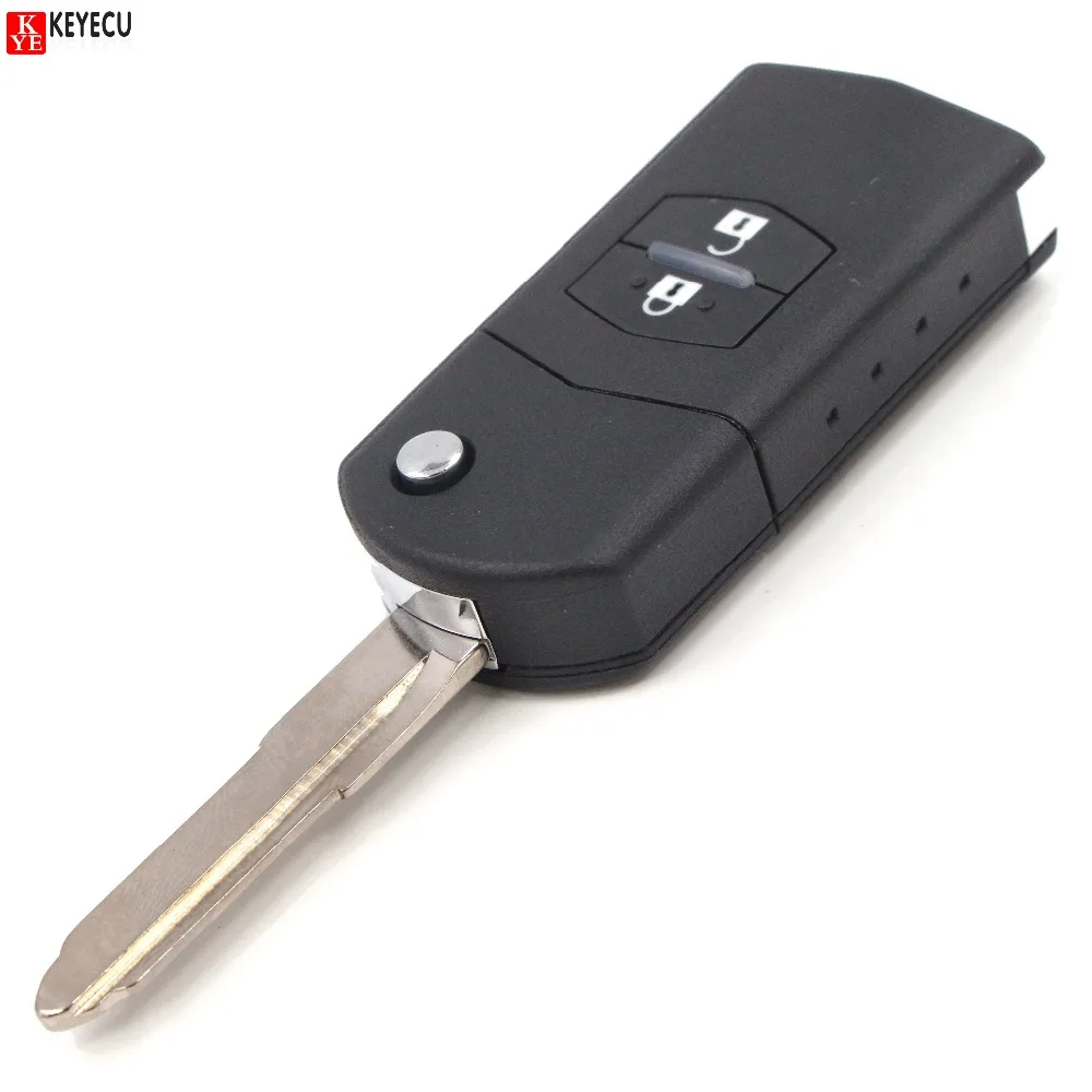 KEYECU Brand New Folding Remote key Car Starter 2 Button For Mazda