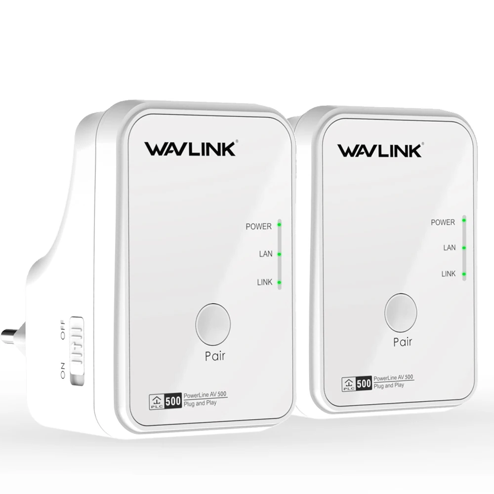 1 пара Wavlink AV500 Сетевой адаптер питания RJ45 500Mbs комплект Ethernet адаптер IPTV HomePlug AV Plug and Play EU/US