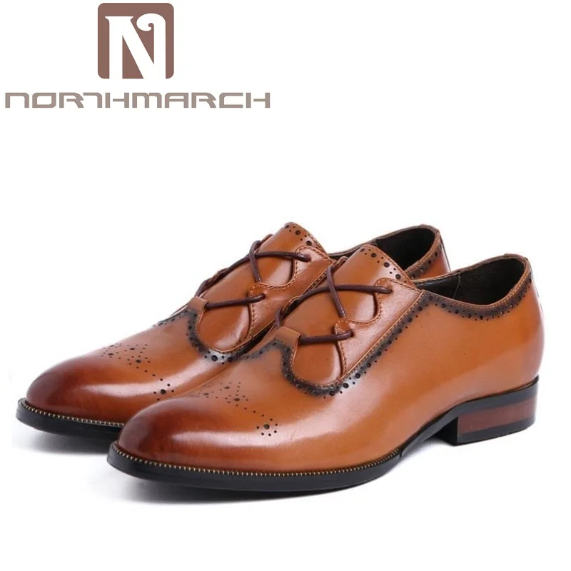 

NORTHMARCH Genuine Leather Mens Loafers Fashion Carved Hollow Leather Men Dress Shoes High Quality Man Flats Shoes for Wedding