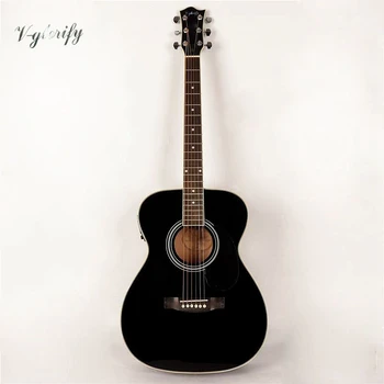 

41inch black color OM body acoustic electric guitar