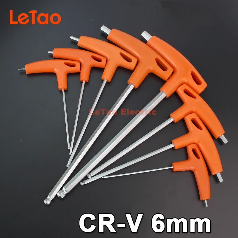 

1 PCS/LOT hand tools hex key allen wrench BALL FLAT head Non-slip metric 6mm allen hexagonal key high quality
