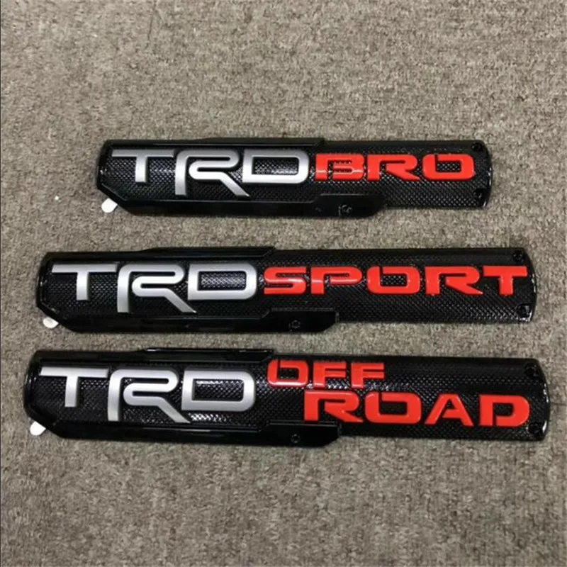 

50pcs New Car Styling Silver Black Red ABS Plastic Fender Side Sticker Badge Emblem Fit For Tundra TRD OFF ROAD SPORT BRO PRO