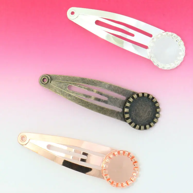 

10pcs 12mm New Design Hair Accessories DIY Jewelry Wholesale Hairpins Bezel Setting Cabochons Cameo Tray Hair Clips Blank