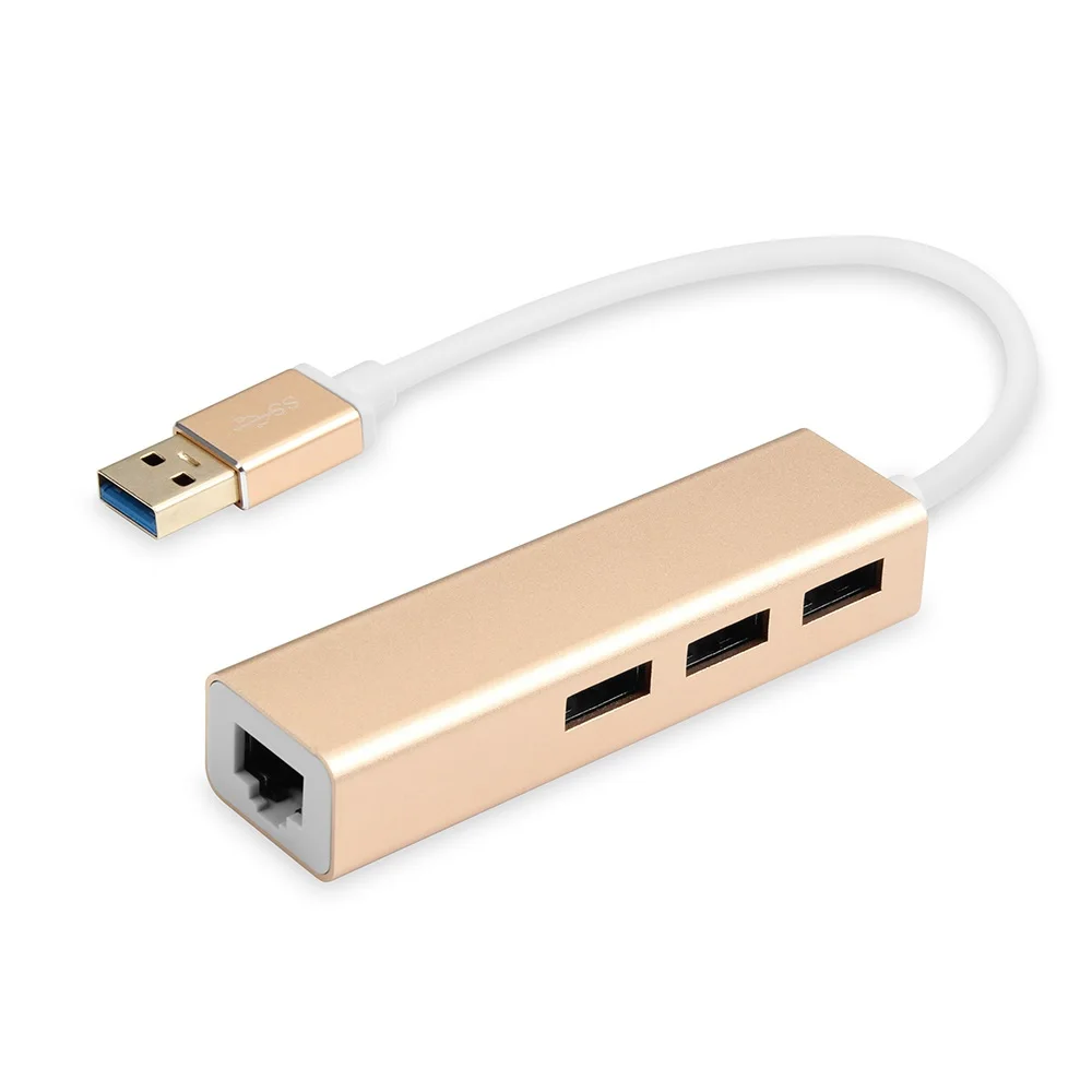 Новое 3 порта USB 3,0 концентратор 10/100/1000 Мбит/с Usb к RJ45 гигабитный сетевой карты сетевой адаптер usb Ethernet для MAcbook OS Android ноутбук