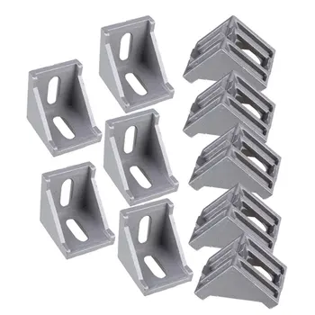 

40x40mm Aluminum Profiles L Shape 90 Degree Brace Corner Joint Right Angle Bracket Fastener for Furniture Pack of 10