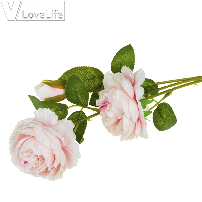 Искусственные цветы 3 головки белый розовый пионы шелковые цветы Пион искусственный цветок для свадьбы Декор для дома пионы цвет
