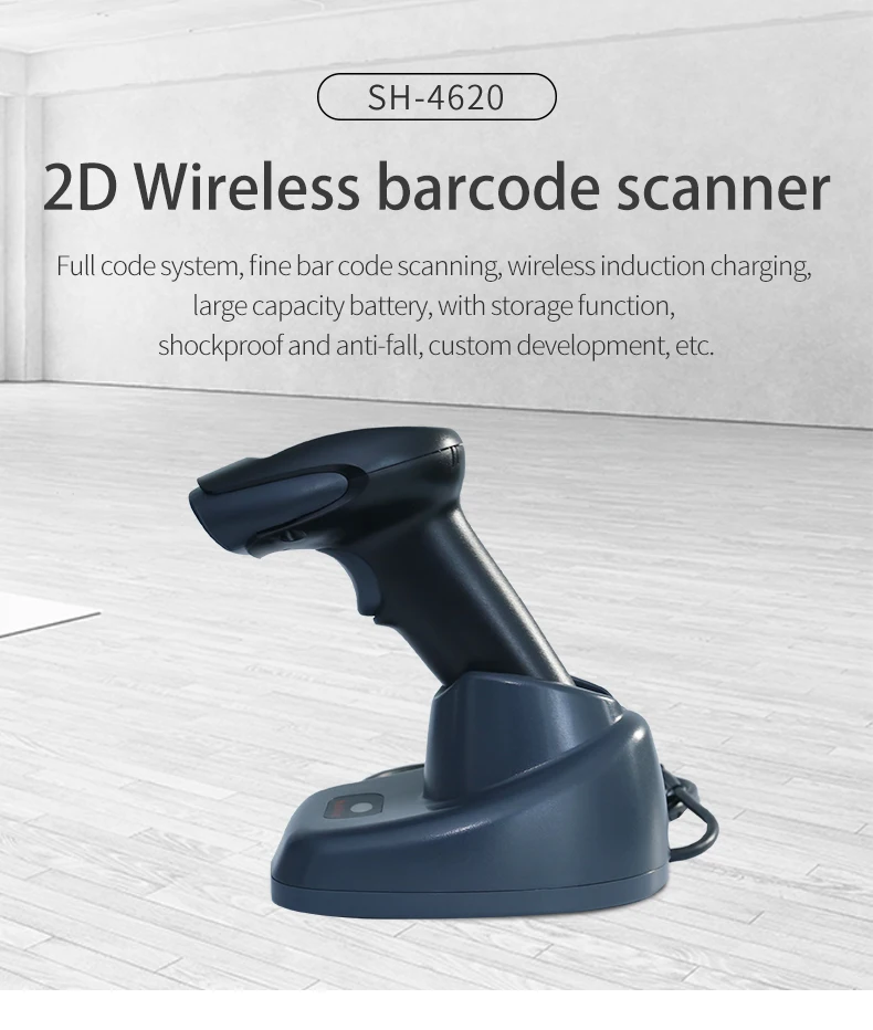 Scanner de Código de Barras sem Fio Remoto com Armazenamento Scanhome Pdf417 Código Handheld Barcorde Leitor 100 Metros Sh-4620 1d - 2d qr 2 fio 1d 2d qr pdf417 código handheld