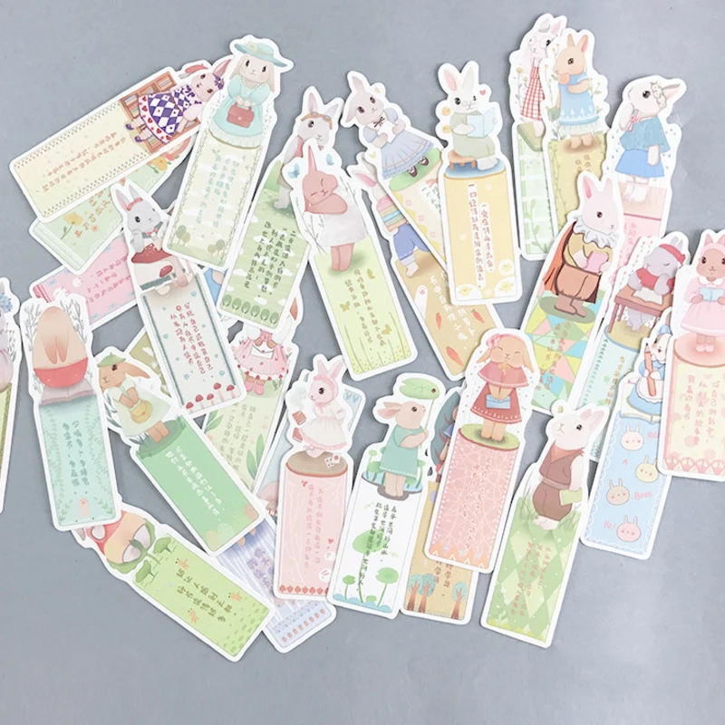 8 pacoteslote bonito coelho forma papel bookmark