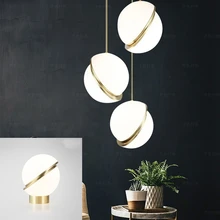 Креативный стеклянный шар светодиодный подвесной светильник аппаратное покрытие процесс подвесные лампы для спальни Ресторан Бар осветительные приборы