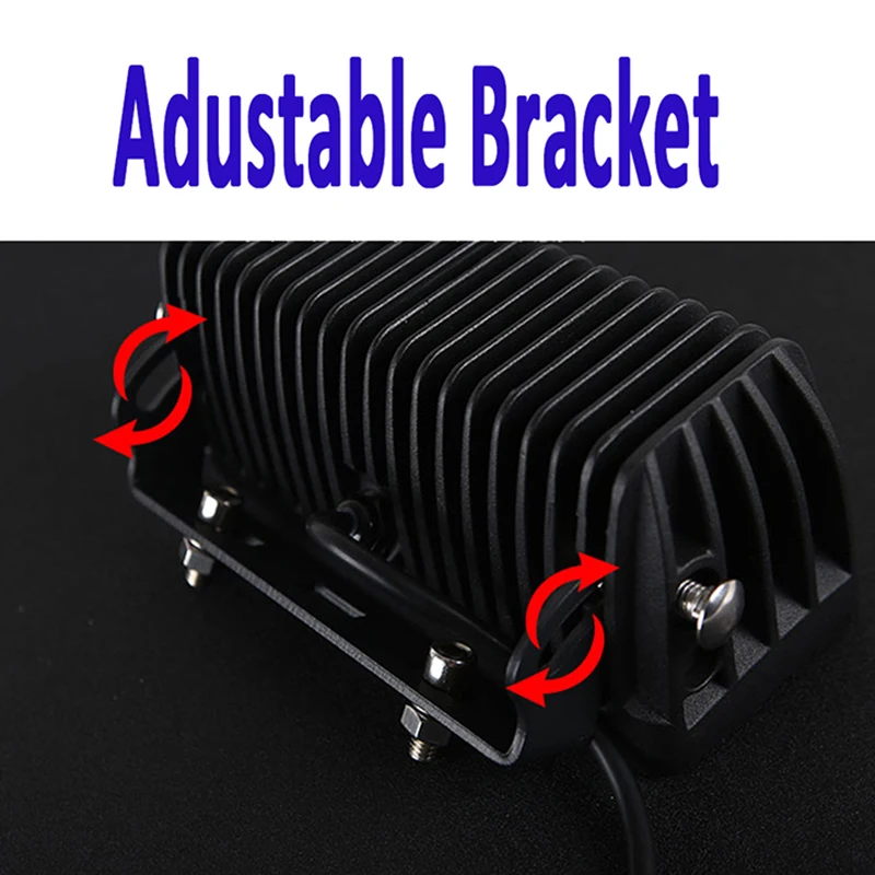 30w 60w 120w watt rectangular led work light adjustable bracket flood led driving light bar 4x4 offroad led light bar barra led bar luci 4x4 12v 24v car styling for mining 24v truck utv atv caravan tractor off road (4)