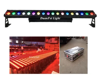 

(6pcs+Flycase) 18x10w 4in1 Outdoor dmx rgbw ip65 led wall washer waterproof wash wall led bar dot dmx washer led pixel