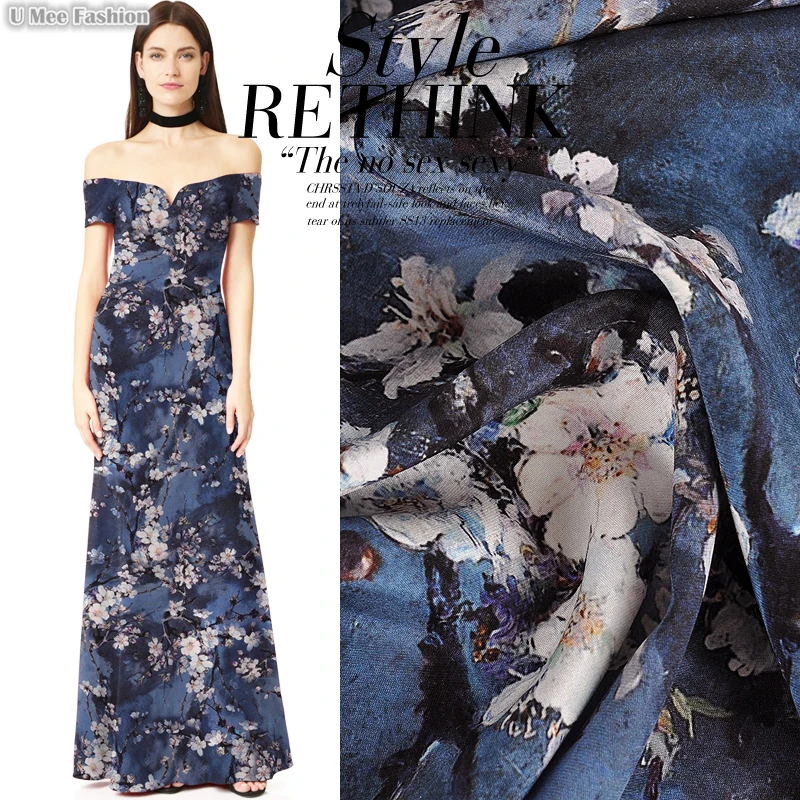 

SCC008 Silk Crepe Crepe/ Wintersweet/Silk Fabric Mulberry Silk 90% Silk 10% Spandex Elastic/ Width1.18yd Thickness28mm