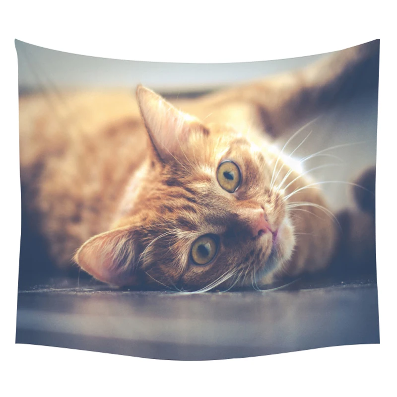 

Psychedelic Creative Cool Cats Pattern Tapestry Pug Dog Rectangle Dropshipping Wall Tapestry Animal Custom Home Decor Custom