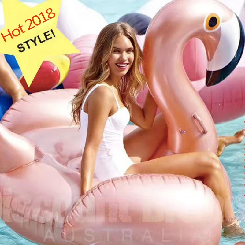 

2018 New Flamingo Inflatable Swimming Float Adult Giant Pool Swim Summer Pool Water Toys Floating cup holders Fast Shipping