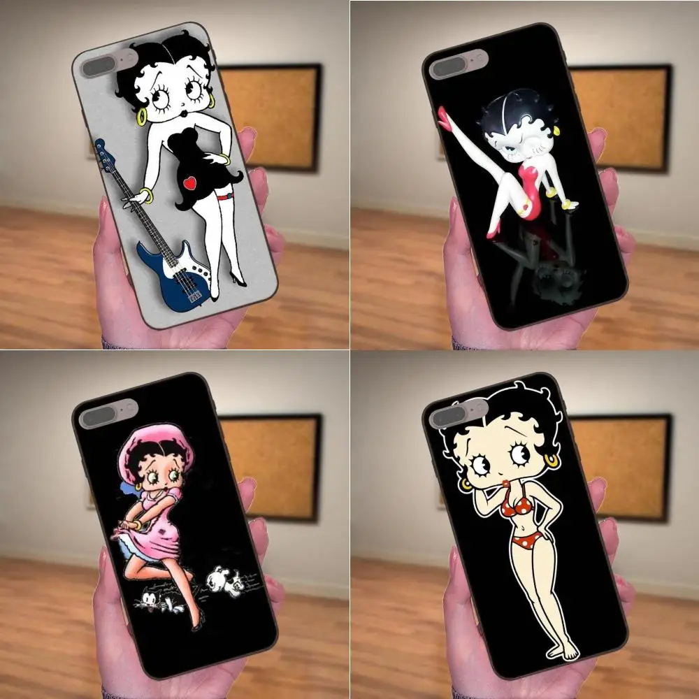 Чехол накладка из ТПУ для Xiaomi Mi Mix Max Note 2 2S 3 5X 6 6X 8 9 SE A1 A2 Lite Play Pro F1 Sexy Cartoon Girl Betty Boop