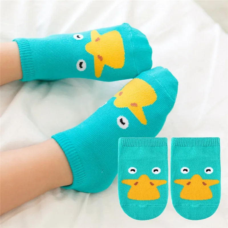 TELOTUNY модные детские носки из хлопка для новорожденных мальчиков и девочек милый мультфильм малышей противоскользящие носки ZY20 - Цвет: Green