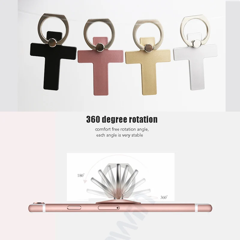 Oppselve Luxury 360 Degree Cross Metal Finger Ring Holder Smartphone Mobile Phone Finger Stand Holder For iPhone XS X 8 Samsung