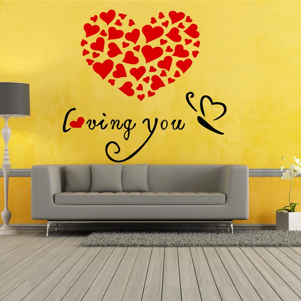 Creative Design Lovely Heart Pattern Home Living Room Wall Sticker DIY