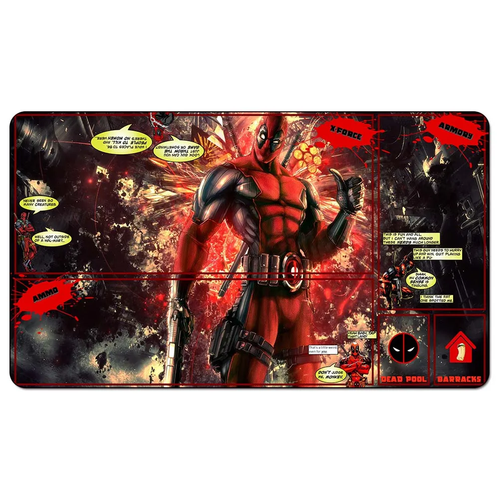 

Magic trading card game Playmat: Deadpool themed MTG Mat art playmat for trading card game 60cm x 35cm (24" x 14") Size
