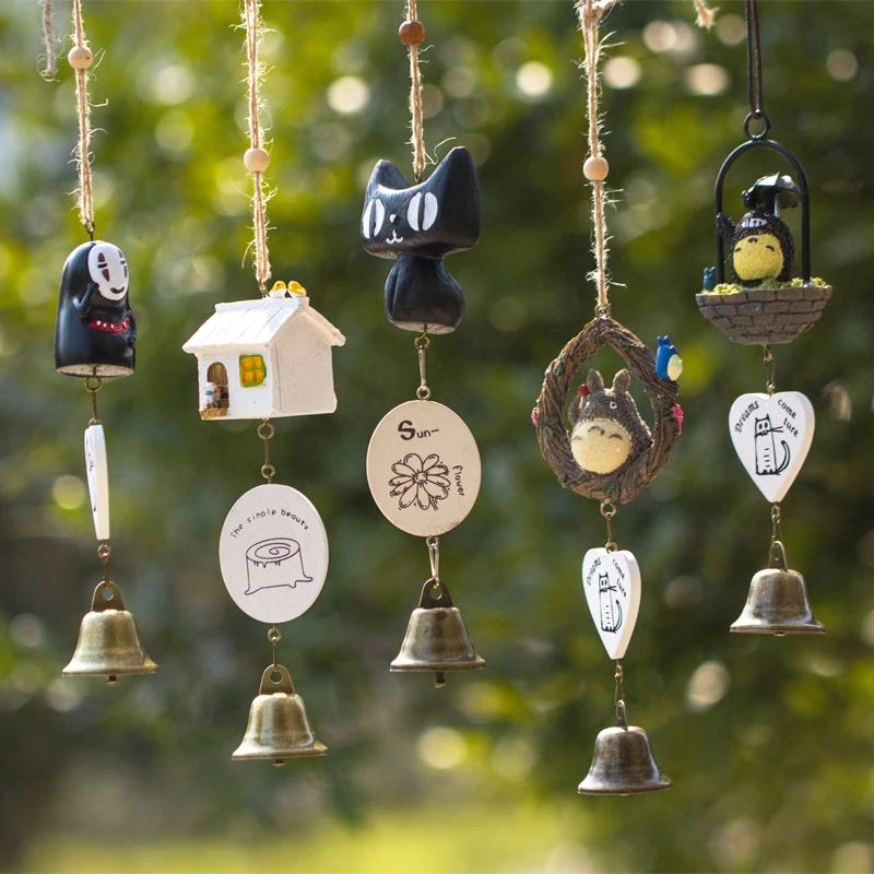 

Resin DIY Totoro Wind Chime Kid Home Decoration Cute Girl Room Home Decoration Bell Pendant Birthday Gift Animal