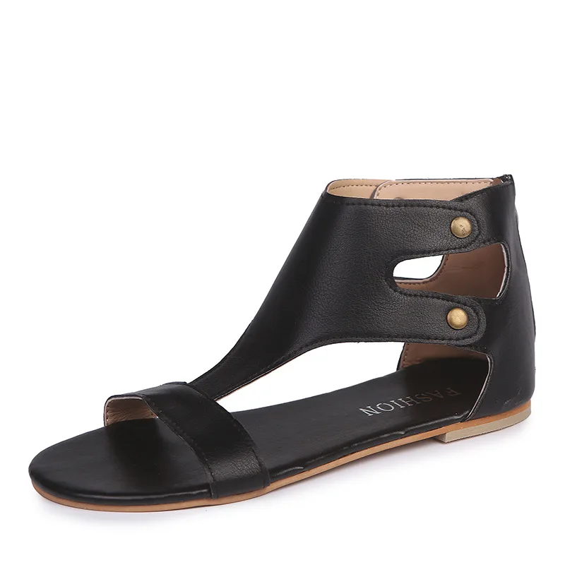 

Women Sandals Soft Leather Gladiator Sandals Women Shoe New Summer Casual Shoes Female Flat Sandals Size 35-43 Sandalia Feminina