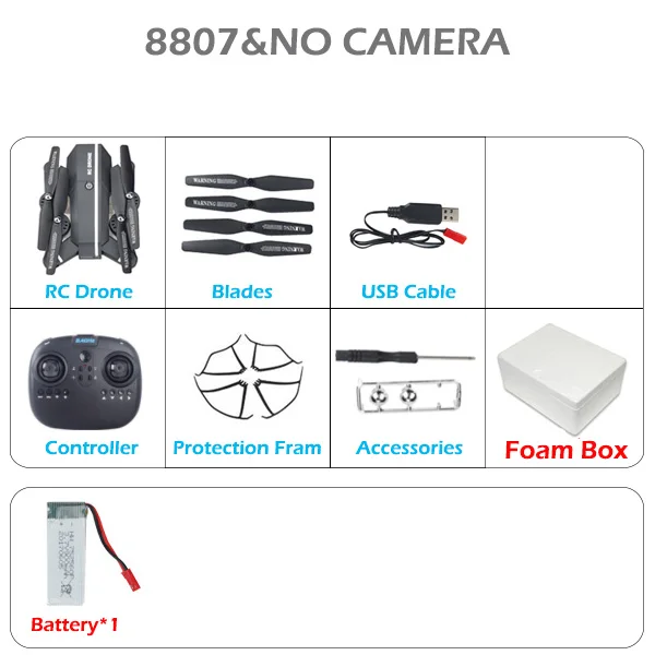 8807 Вт селфи Дрон мини с камерой WiFi FPV складной RC Квадрокоптер s Вертолет VS E58 E57 XS809HW X5SW H47 - Цвет: no cam   1 BAT