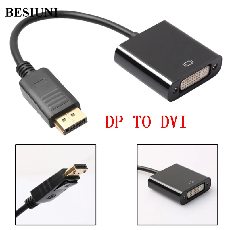 BESIUNI 3 в 1 Дисплей Порт DP к HDMI DVI VGA Кабель-адаптер 1080P Дисплей порт конвертер Разъем для ПК проектор ноутбук HDTV - Цвет: DP to dvi