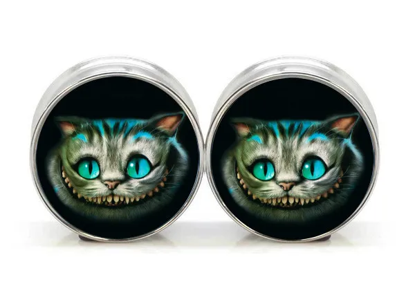 1 ペア プラグ ステンレス鋼チェシャ猫ダブル フレア耳プラグ トンネル ボディ ピアス ジュエリー Psp0022 Body Piercing Jewelry Piercing Jewelrydouble Flare Aliexpress