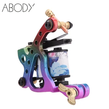 

High-end low-carbon Steel Tattoo Machine Gun Permanent Makeup 10 Wrap Coils Tattoo Gun For Liner Shader Multicolour